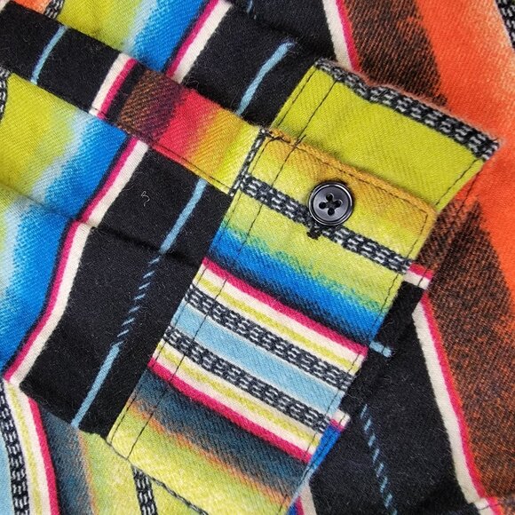 BDG Striped Button Down Shirt Womens Small Multicolor Cotton Southwest - Picture 5 of 11